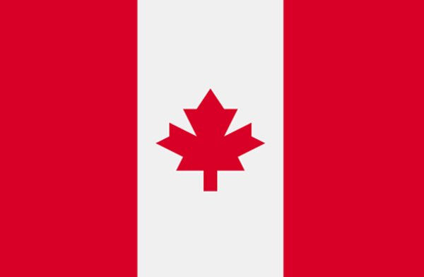 Canadian flag with red maple leaf
