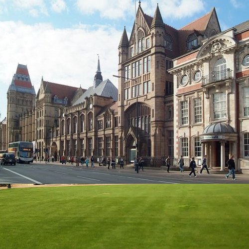 Red-brick and stone buildings of the University of Manchester